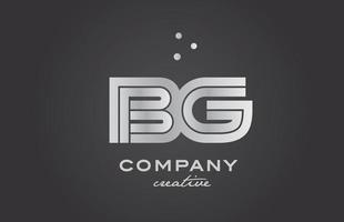 black and grey BG combination alphabet bold letter logo with dots. Joined creative template design for business and comp vector