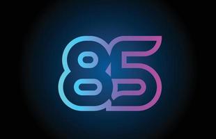 pink line 85 number logo icon design. Creative template for business and company vector