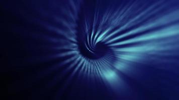 abstract etherisch blauw spiraal licht balken tunnel. lus, vol hd beweging achtergrond animatie video