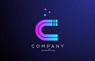 blue pink C alphabet letter logo with dots. Corporate creative template design for business and company vector