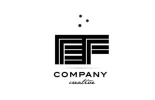 EF black and white combination alphabet bold letter logo with dots. Joined creative template design for company and business vector