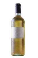 Bottle and glass of white wine png
