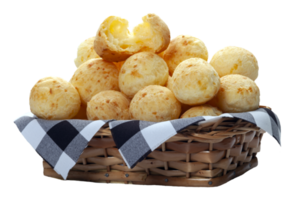 kaas brood mand, braziliaans tussendoortje, pao de queijo png