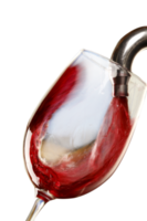 glass of red wine vineyard tap png