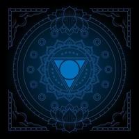vishuddha  chakra symbol of self-expression and communication yoga meditation vector