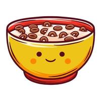 kawaii cereal vector ilustración con sonriente cara