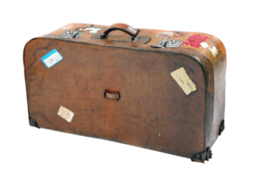 antique leather suitcase png