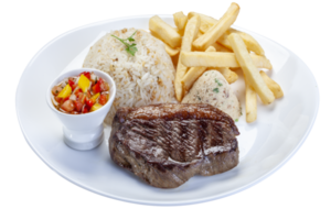 Roasted picanha, rice, french fries png