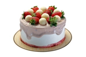 torta con frustato crema e fragole con Natale decorazione png