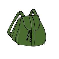 Colored cartoon hand drawn backpack vector