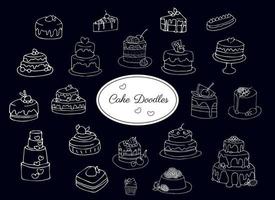 Hand -drawn cake doodles vector