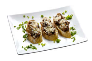 fungo Bruschetta e grattugiato parmigiano png