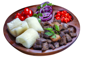 manioc avec séchées au soleil Viande, du boeuf saccadé png