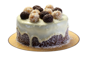 decorazione cioccolato torta con spruzzatori su il lati e dulce de leche png