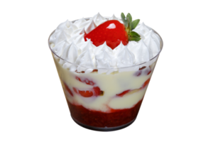 Strawberry mousse with whipped cream png