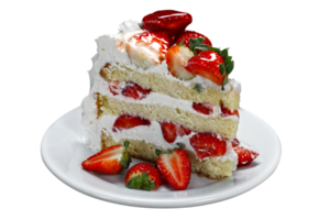 whipped cream cake with strawberry png