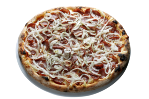 pepperoni Pizza con cebollas png