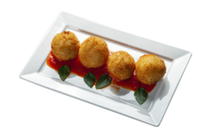 Fried rice balls. Traditional from Brazil where it is called Bolinho de arroz. png