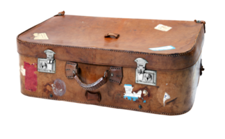 antique leather suitcase png