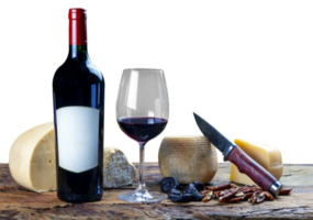 wine red bottle with cheese png