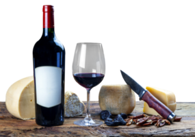 du vin rouge bouteille avec fromage png