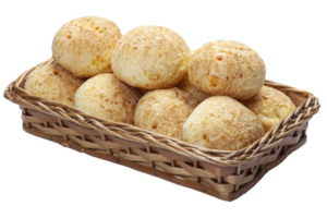 Cheese bread basket, Brazilian snack, pao de queijo png