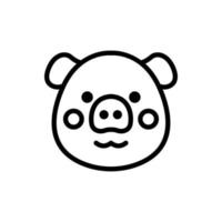 Animal Head Line Icon vector