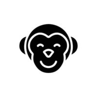 monkey glyph icon vector