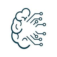 ai cerebro icono, ai símbolo, ai concepto y artificial inteligencia cabeza icono vector, ai icono vector diseño