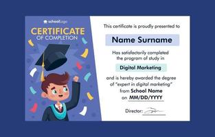 Creative Certificate Template for School Online vector