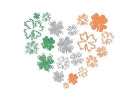 Patricks Day, heart, flying clover, hand drawn illustrations vector