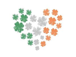 Patricks Day, heart, flying clover, hand drawn illustrations vector