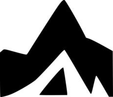negro y blanco de montaña icono vector