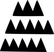 black and white of mountain icon vector