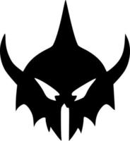 black and white of evil monster icon vector