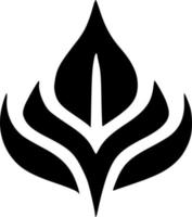 black and white of leaf icon vector