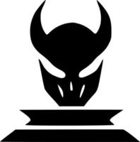 black and white of evil monster icon vector