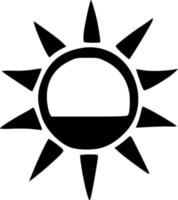 black and white of sun icon vector