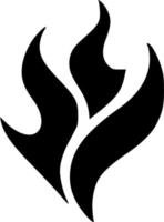 black and white of fire icon vector
