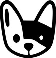 black and white of cute dog icon vector