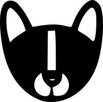 black and white of cute dog icon vector