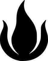 black and white of fire icon vector