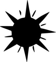 black and white of sun icon vector