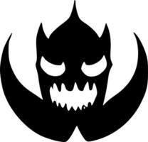 black and white of evil icon vector