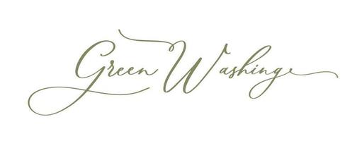 Green Washing. Concept logo Calligraphy watercolor inscription. vector