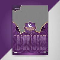 Ramadán calendario volantes póster vector modelo