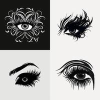 A set of eyes with the word eye on it vector