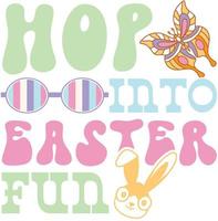 happy easter Groovy svg design, easter bunny Quotes design vector