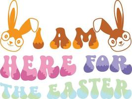 happy easter Groovy svg design, easter bunny Quotes design vector