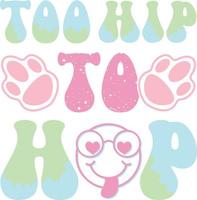 happy easter Groovy svg design, easter bunny Quotes design vector